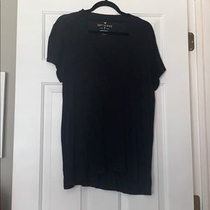 Black v cut out tee